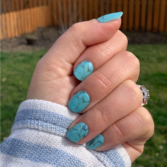 *Retired* Color Street: Mojave Turquoise | Southwestern Blue Stone Marble Frost - Picture 9 of 16